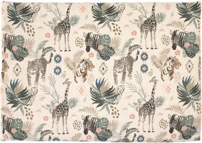 Produktbild von Rapssamenkissen 30 x 20 cm, Bio Stoff "Wilde Tiere" - Als Wärmekissen & Kältekissen - Körnerkissen für Mikrowelle und Backofen - 30x20cm, 800g