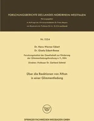 Immagine prodotto di Über die Reaktionen von Äthan in einer Glimmentladung