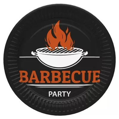 Obrázek produktu pro BBQ Party – sada 8 papírových talířů na grilování, 18 cm
