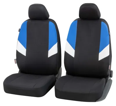 Produktbild von WALSER Auto-Sitzbezug Cala 2 Vordersitzbezüge, Universal PKW-Sitzbezüge Polyester, Auto-Schonbezüge für Normalsitze, Autositzschoner schwarz-blau