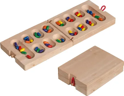 Produktbild von Philos Reisespiel Kalaha Mini - strategisches Holzspiel für unterwegs