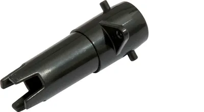 A black plastic adapter for a Bestway Lay-Z-Spa air valve.
