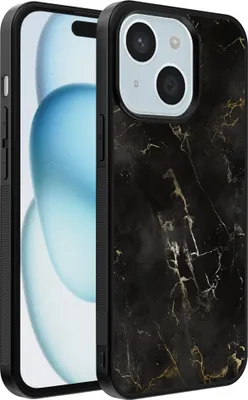 Produktbild von Handyhülle passend für iPhone 15 Plus mit Marmordruck - TPU backcover case marble design - Schwarz