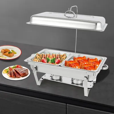 Obrázok produktu pre Nerezový servírovací pult s vekom pre zariadenia na udržiavanie teploty potravín