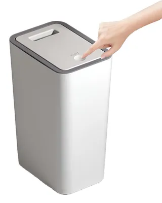 Immagine prodotto di Contenitore per rifiuti da 10 litri con coperchio, stretto, a tenuta di odori, bianco