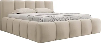 Produktbild von MIRJAN24 Polsterbett Kevson mit Bettkasten, Ehebett, Doppelbett, Schlafzimmer (Farbe: Paros 01, Größe: 160x200 cm)
