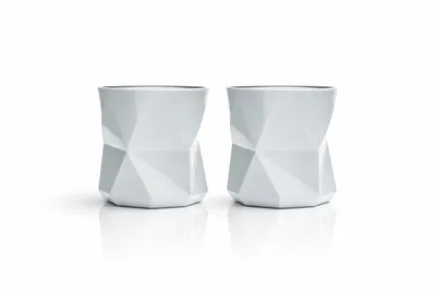 Produktbild von Nordés Atlantic Galician Gin Tumbler Set 2 Stück – Relief Cube Design Becher | Original Gin Glas