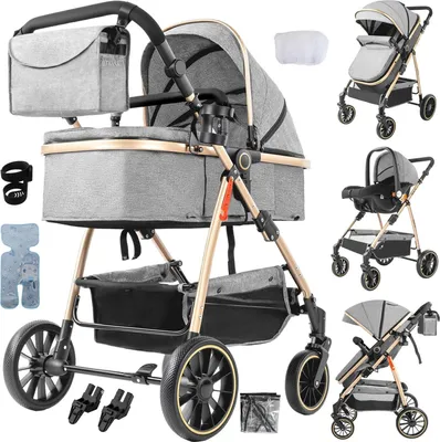 Produktbild von Kompakter Babytrage, faltbares Design, mit Wiege, V8-GRAU