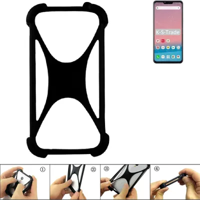 Produktbild von K-S-Trade Handy-Hülle Schutz-Hülle kompatibel mit LG Electronics Style3 Silikon Bumper TPU Softcase  Smartphone Stoßschutz, schwarz