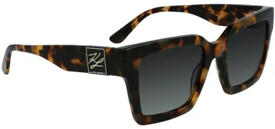 Zdjęcie produktu dla Karl Lagerfeld - Damskie okulary przeciwsłoneczne prostokątne GT59618 (uniwersalny rozmiar) (kolor: żółta żółć/tortoise)