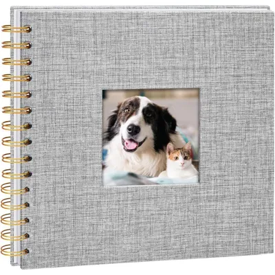 Productafbeelding van Fotoalbum, zelf te bewerken, spiraalalbum, 20,5 x 20,5 cm, 40 pagina's, grijs