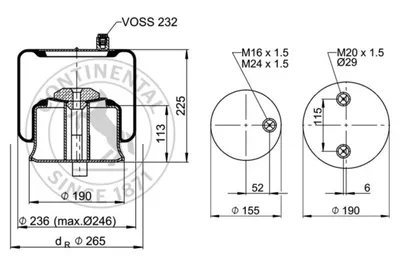 Image de CONTITECH AIR SPRING Soufflet de suspension pneumatique