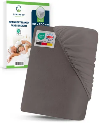 Produktbild von Sensalou Spannbettlaken 90 x 200 cm - Grau (1er Pack)