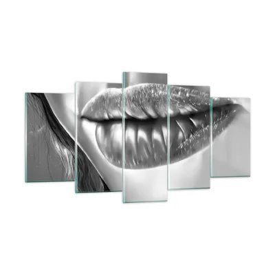 Produktbild von Bilder auf glas - Lippen Gesicht weiblich Lippenstift - 160x85cm - Glasbilder - Wandbilder - Kunstdruck - Wanddekoration aus Glas - Glas Bilder - Wandbild auf Glas - GEA160x85-2266