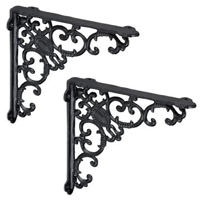 Immagine prodotto di Supporti per mensole in stile antico, set di 2, in ghisa, colore nero