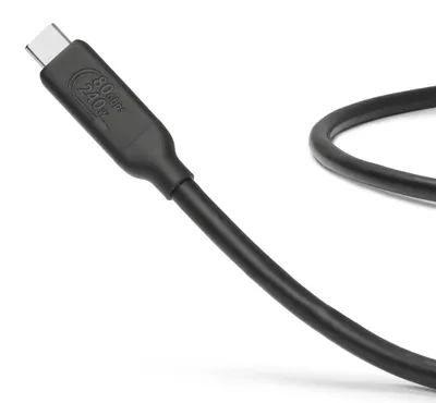Produktbild von USB4-Kabel 1,5m 80Gbps 240W Thunderbolt 3/4 USB-C Schwarz Schnellladekabel