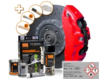 Produktbild von FOLIATEC Bremssattellack NEON ROT 2185 Bremssattelfarbe Lack Farbe Set