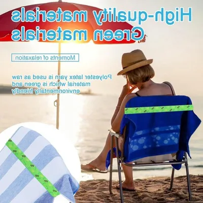 Set von 5 winddichten Riemen für Liegen und Strandstühle - farbenfroh und langlebig (40cm × 5cm)