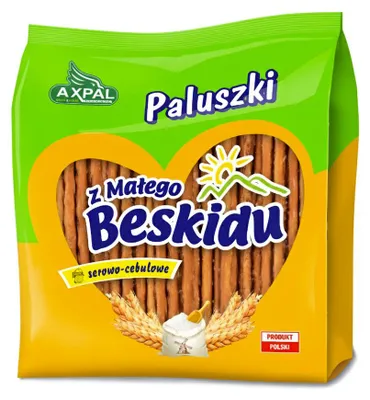 Productafbeelding van Axpal kaas-ui sticks uit het Kleine Beskid gebergte, knapperig hartig gebak, 200 gram