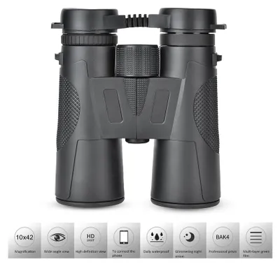Produktbild von 12 × 42 Vergrößerung Bak4 Prismglasokulare wasserdichte Außenjagd Nachtsicht Teleskop