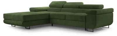 Produktbild von Masseno Ecksofa GIULIO mit Schlaffunktion L-Form, Sofa mit Bettkasten, Wohnzimmersofa, Couch, Soffa, Bettsofa, Couchgarnitur- Grün, POSO 14
