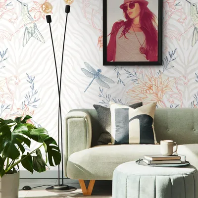 Obrázek produktu pro Profhome 392011-GU Fotovliestapete Blumen matt orange blau creme-weiß 1,59 m x 2,8 m
