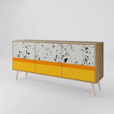 Produktbild von Spacerebels Kommode mit 3 Türen - Sideboard Komodenschrank - Highboard - Kleiderschrank Möbel - Wohnzimmer Schlafzimmer - 57,5×111×42 (HxBxT)