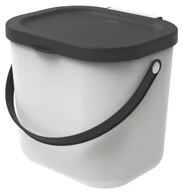 Produktbild von Rotho Mülltrennsystem 6L Albula - Biomülleimer 23,5 x 20,0 x 20,8 cm - Mülleimer mit Deckel - Abfalleimer aus Kunststoff - Müllbehälter mit Griff