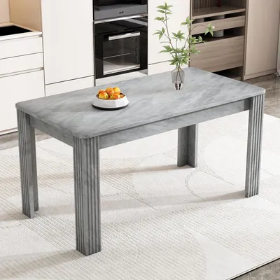 Immagine prodotto di Tavolo rettangolare, 117 cm, grigio, ideale per soggiorno, sala da pranzo o cucina