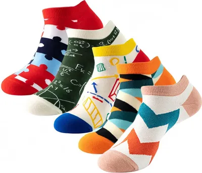 Image de ASKSA 5 paires Chaussettes de Baskets Amusantes Femmes Hommes 36-44 Coton Coloré Chaussettes Courtes Lacets Excentriques Drôles,Rose
