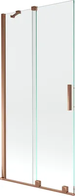 Produktbild von Mexen Velar 2-Flügel-Badewannenwand Regulierbare 95 x 150 cm, transparent, Rosa Gold - 896-095-000-01-60