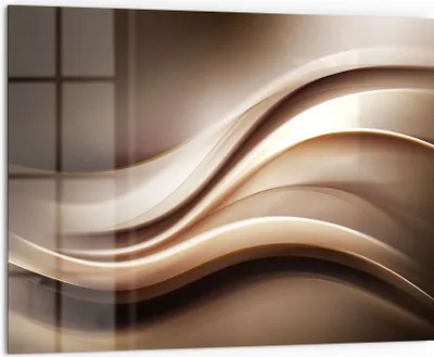 Produktbild von DEQORI Küchenrückwand Glas 80x60 cm 'Edelmetallschwingung' Spritzschutz Bad Rückwand
