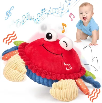 Produktbild von Babyspielzeug – 6-8 Monate – 9-10-12 Monate – Musikalisches Krabbelspielzeug – Krabbelkrabbe "Bauchzeit"-Spielzeug – Babyspielzeug ab 1 Jahr