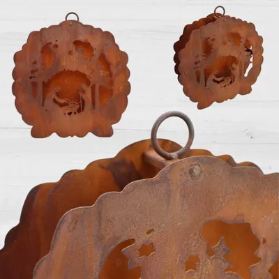 Produktbild von Christmas | Deko Krippe 3D Windlicht | Edelrost Teelichthalter