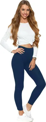 Produktbild von MORAJ Damen Leggins 1000-018 mit Hochstaat ohne Seitennaht Blickdicht mit hoher Taille - Blau - L/XL