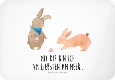 Produktbild von Mr. & Mrs. Panda Kühlschrankmagnet Hasen Muschel - Weiß - Geschenk, Pinnwandmagnet, Beste Freundin, Notizhalter, wandmagnet, BFF, magnet, Muttertag, Strand, Best Friends