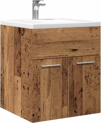 Produktbild von "2026 Promotion" Waschbeckenschrank Altholz-Optik 41x38,5x46 Holzwerkstoff - Badezimmer CC31644