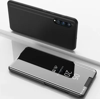 Produktbild von Handyhülle für Samsung Galaxy A70 Smart Cover Schutzhülle Clear View Case Schwarz