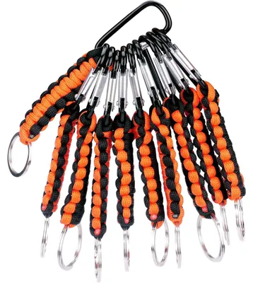 Productafbeelding van Set van 10 Paracord Sleutelhangers met Carabiners Oranj