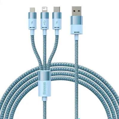 Obrázek produktu pro Baseus CAXS000017, 1,2 m, USB A, USB C/Micro USB-A/Lightning, Modrá