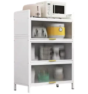 Produktbild von SevenComfort Küchenschrank hoch-Küchenregal mit 4 Ebenen Vorratschrank Buffetschrank Küchenunterschränke Aufbewahrungsregal für Wohnzimmer|Küche Weiß