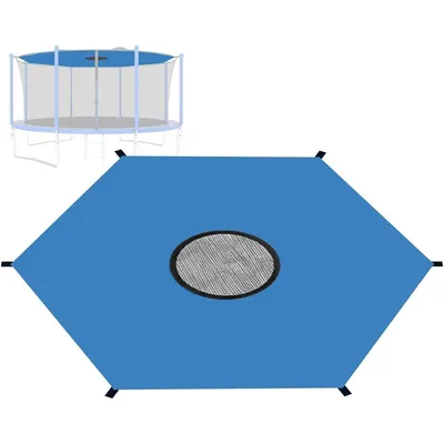 Produktbild von Sprungbett Sonnenschutztuch, UV-Beständige Sonnenschutzabdeckung für Trampolin, Wasserdicht, 8ft 6 Stangen Trampolin-Schirmtuch