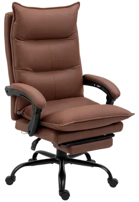 Produktbild von Bürostuhl mit 6-Punkt-Massage Heizfunktion Fußstütze 155° Neigung Mikrofaser Fernbedienung bis 120 kg Braun 66 x 74 x 114-121,5 cm