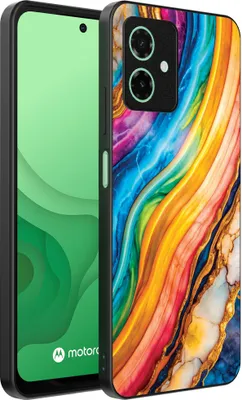 Obrázek produktu pro Smartphonica Pouzdro na telefon vhodné pro Motorola Moto G54 s duhově zlatým mramorovým potiskem - TPU zadní kryt Pouzdro Rainbow Gold Marble Design