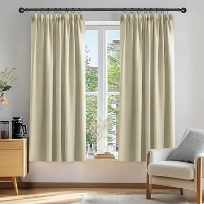 Produktbild von Verdunkelungsvorhang Blickdicht Thermovorhang Kinderzimmer 138x132cm Beige 2er Set