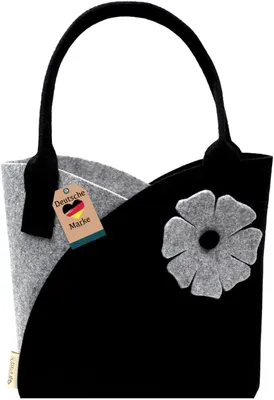 Produktbild von Filztasche Einkaufskorb Einkaufstasche, Filztaschen Shopper, Groß Multifunktional Filzkorb zur Aufbewahrung Einkaufskörbe (Blume)