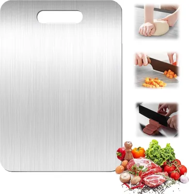 Produktbild von Titan Schneidebrett, Schneidebretter Edelstahl 20 * 29cm , Edelstahl Cutting Board, Titanium Schneidebrett, Schneidebretter für Küche, Leicht zu Reinigen