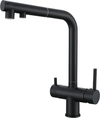 Imagen del producto de Grifo de cocina de 3 vías con ducha extraíble, color , para agua caliente, fría y filtrada