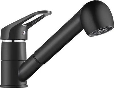 Productafbeelding van Unyqoos® Keukenmengkraan: Éénhendelmengkraan van loodvrij messing – 360° draaibaar, uittrekbare douchekop (ongeveer 60 cm), zwart, 2 straalstanden, druppelvrije keramische cartridge