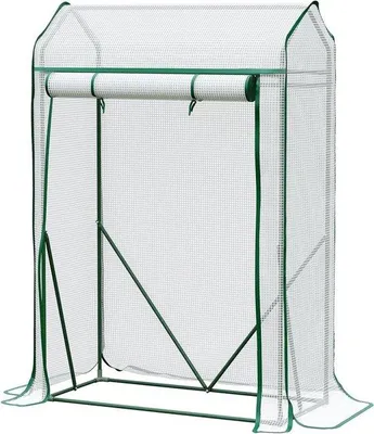 Image de Serre verte 100 x 50 x 150 cm avec porte coulissante et protection anti-UV pour la culture des tomates